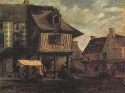 Theodore Rousseau Marketplace in Normandy (san04) Germany oil painting art